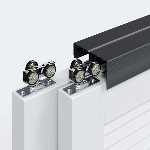 6 Ft Double Pocket Door Bypass Hardware Kit For Closets Aluminum Wardrobe Bypassing System With Quiet Ball Bearing Roller Slides
