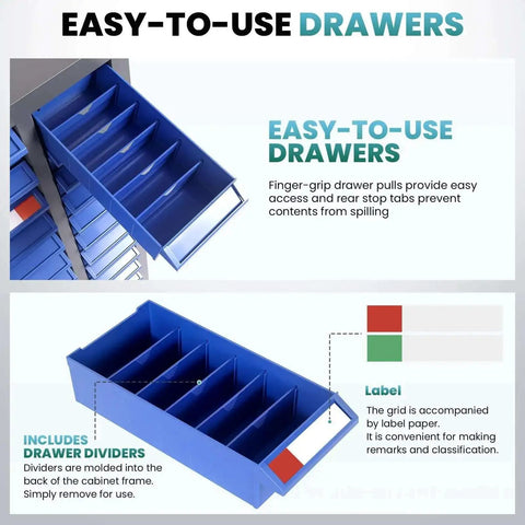 75 Drawer Hardware Cabinet For Nuts Bolts And Small Parts With Heavy Duty ABS Drawers And Metal Frame Bolt Bin Organizer