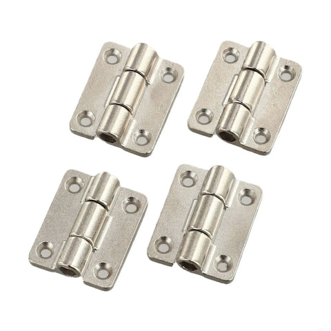 4 Pack Adjustable Torque Damping Cabinet Hinges Zinc Alloy Flat Positioning Hinges For Furniture Doors And Industrial Equipment 26X22MM Silver With Easy Hex Wrench Torque Adjustment, shown unused in silver finish.