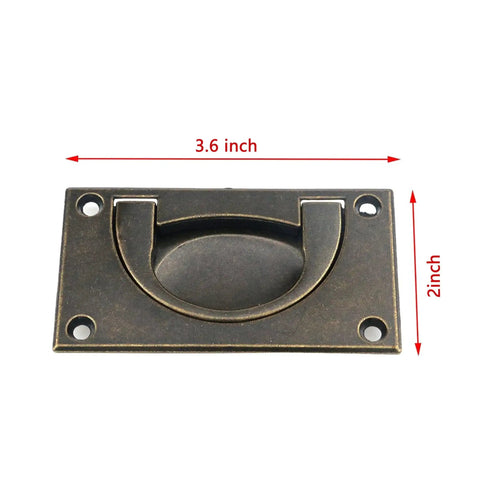2 Pack 3.6 By 2 Inch Antique Style Bronze Recessed Door Pulls With Mounting Screws For Cabinets And Drawers Vintage Recessed Hardware Zinc Alloy Cabinet Handles