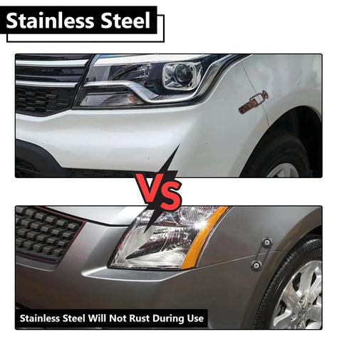 Comparison of Universal Front And Rear Bumper Quick Release Kit With 4 Tabs And 12 O Rings installed on vehicles.