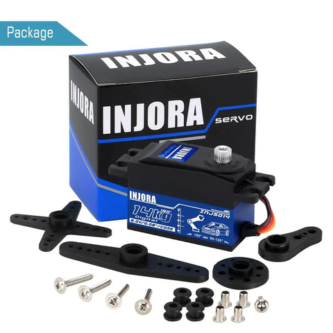 Beefy 14Kg Digital RC Servo With Full Metal Gears And Dual Ball Bearings for RC cars and helicopters, package contents displayed