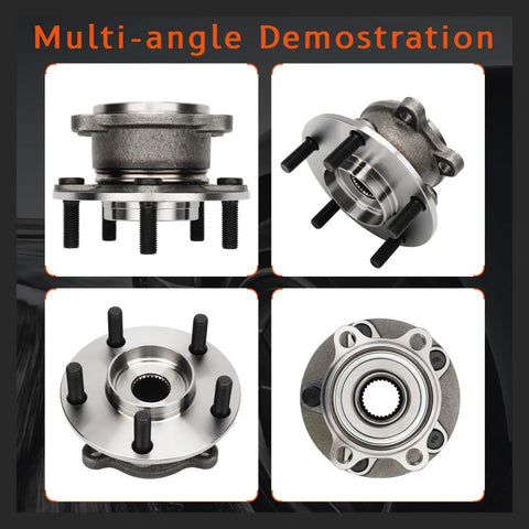 Multi-angle view of Rear Wheel Hub And Bearing Assembly For Mazda CX-5 AWD 2013-2023 5-Lug Without ABS Drop-In Replacement 512551