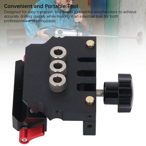 Self Centering Doweling Jig Kit For Woodworking Top Notch Professional Grade Aluminum Alloy Tool with 3 In 1 Drill Bit Locator
