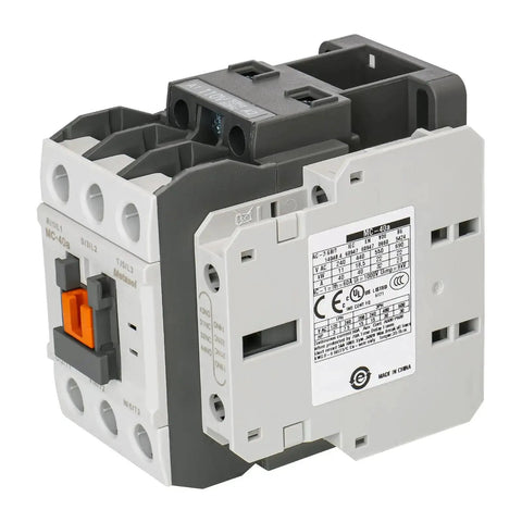 Three Pole Magnetic Contactor 60A 110V AC Coil With 2NO2NC Auxiliary Contacts DIN Rail Mount UL Listed, side view