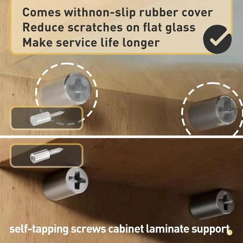 Self Tapping Cabinet Screws And Shelf Pins With Anti Slip Sleeves Set 50 Screws And 50 Non Slip Sleeves for strong shelf support