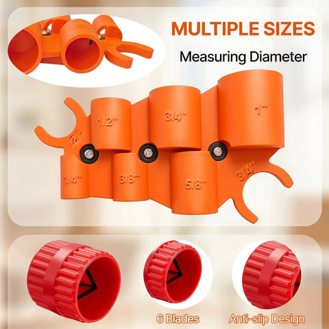Pipe Deburring Tool Kit Six in One Adjustable Deburring Tool With Depth Gauge For One Quarter Inch To One Inch Tubing Inner And Outer Reamer