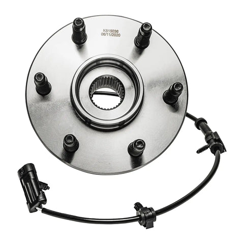 4WD Front Wheel Bearing Hub Assembly For Chevy GMC Silverado Sierra Yukon XL Avalanche Suburban 1500 Tahoe Cadillac Escalade ESV EXT Replacement OEM Grade Wheel Bearing And Hub Assembly, front view with ABS sensor visible.