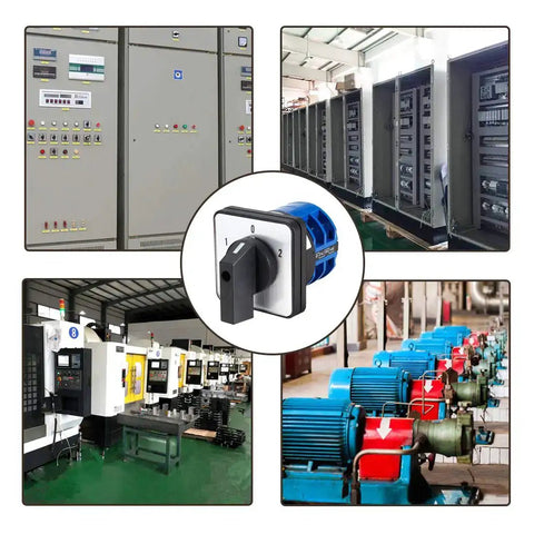 LW28-32 Changeover Switch 3 Position 8 Terminal in control panels and motor circuits, showcasing its heavy duty industrial application.