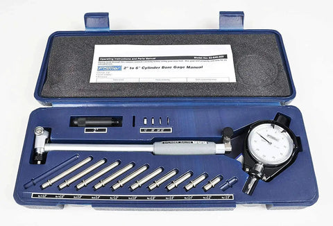Premium Dial Bore Gage With Six Inch Measuring Range For Pro Grade Accurate Hole Diameter Checks And Geometry Verification, Dial Indicator Of 0.0005 Inch, Two Point Contact, Carbide Tip, 9.5 Inch Depth, Fowler 52 646 300 0 in protective case with accessories