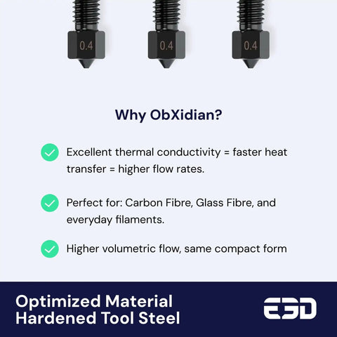 High Flow 0.6mm Prusa Nozzle For MK4 XL 3D Printer ObXidian Brass Variant Boosts Volumetric Flow By Up To 70 Percent Features