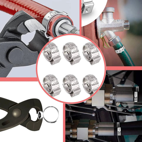 40 Pack 15.3mm To 18.5mm Single Ear Hose Clamps PEX Cinch Clamps Stainless Steel 304 Crimp Hose Clamp Stepless Cinch Rings For Plumbing Marine Use Reusable Rust Resistant Ideal For Home And Workshop Installations Quick Fit