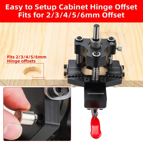 3 Axis Concealed Hinge Jig Ultra with Extra 35mm Hinge Hole Drill Guide and Quick Clamp for Metal Cabinet Doors