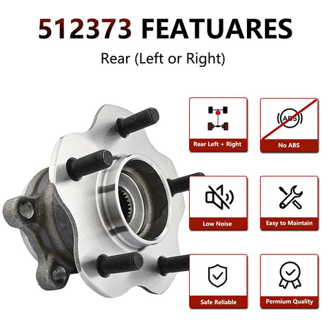 AWD Rear Wheel Hub Bearing 512373 Fits Nissan Juke 2011 2017 And Nissan Rogue 2008 2020 Wheel Hub Assembly Replacement Without ABS