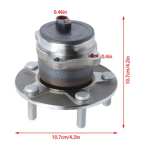 Pair Rear Wheel Bearing And Hub Assembly Replacement For Outlander 2011 2012 And Outlander Sport 2011 2012, Lancer 2008 2009 And Lancer 2010 2017, FWD Only, 512394 HA590550, Two Bearing Hubs Kit, front view with dimensions shown.