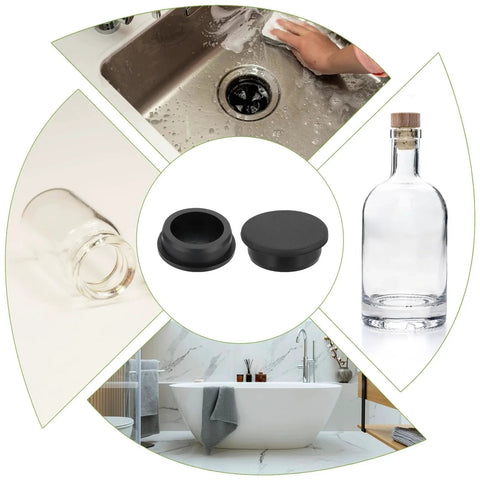Silicone Hole Plugs Eight Pack 43.5mm High Temp T Type Rubber Stoppers showcased in kitchen and bathroom settings