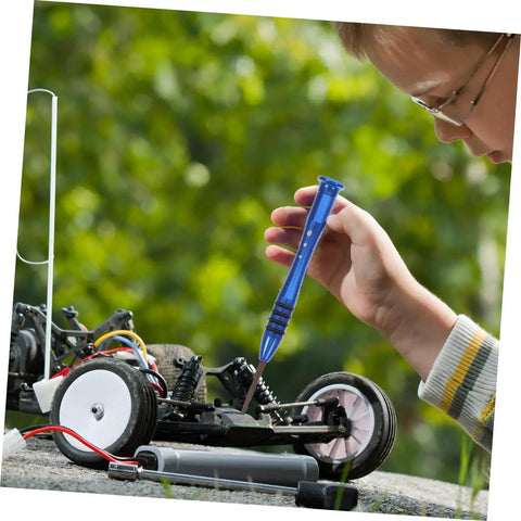 Child using RC Car Screw Tool Kit With Compact Case Includes Nuts Bolts And Tools For Various Models Essential Maintenance Set With Durable Iron Fasteners And Metric Screw Assortment For DIY Repairs on RC car