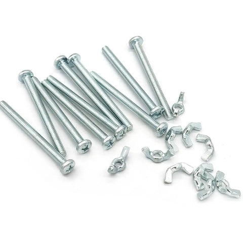 1/4-20 Wing Nuts And 1/4-20 X 3-Inch Phillips Head Machine Screws Kit Zinc Plated Carbon Steel With 10 Hand Tighten Wing Nuts And 10 Phillips Screws
