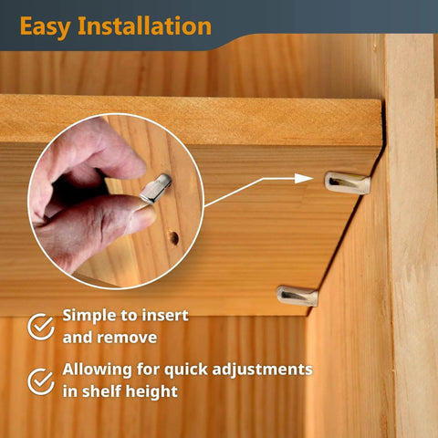 Pro Grade Quarter Inch Doweling Jig Kit With Laser Alignment Marker showing shelf pin installation close-up