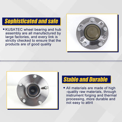Rear Wheel Bearing And Hub Assembly 512570 For 2016 To 2021 Honda Civic Rear And 2019 To 2022 Honda Insight Rear With 5 Lug Bolts And ABS Replacement Today, front and rear view