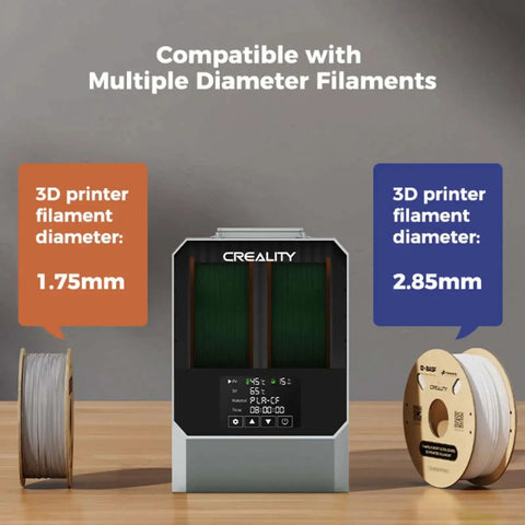 Filament Dryer Plus Dual Spool Storage with Built In Fan and 4 Inch Touch Screen PTC Heating Dehydrator Box for 1.75 to 2.85mm Filaments
