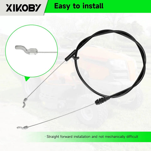 XIKOBY lawn mower throttle cable, black outer sheath with metal end fittings