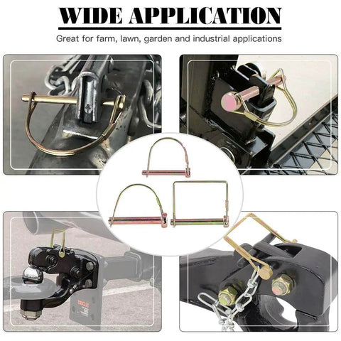 Built Tough Heavy Duty PTO Pin Assortment Kit for Farm Trailers and Wagons, 20 Pcs Zinc Plated Steel Pins installed on hitches