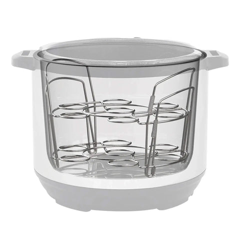 Stainless Steel Wire Egg Racks Set Of 2 For 6 Quart And 8 Quart Cookers Holds 7 Eggs Per Rack Stackable To 14 Eggs inside pot