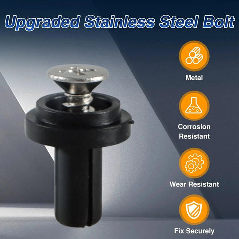Close-up of upgraded stainless steel bolt from the Upgraded Tailgate Upper Rubber Bumper Kit For Ford F-250 F-350 F-450 F-550 LH RH.