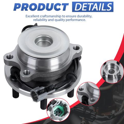 Front Wheel Hub Bearing Assembly for 2WD Nissan Frontier Pathfinder Xterra and Suzuki Equator 6 Lug ABS Compatible OE 515064 SP4507