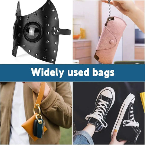 Collage of various bags and shoes with 'Widely used bags' text