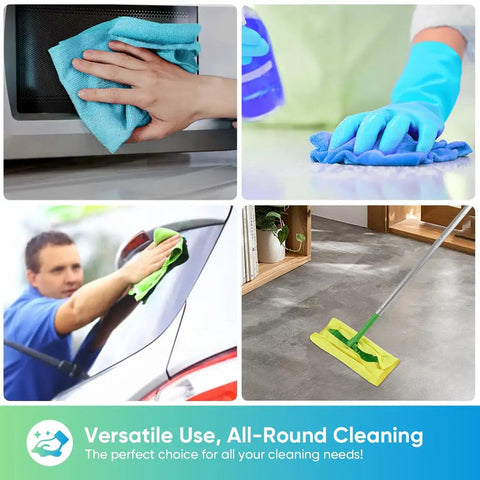 Ultra Absorbent Microfiber Cleaning Cloths 100 Pack Multi Color Towels Lint Free Scratch Free Rags For Home Kitchen And Car Detailing Durable 11.5x11.5 Inch in various cleaning tasks.