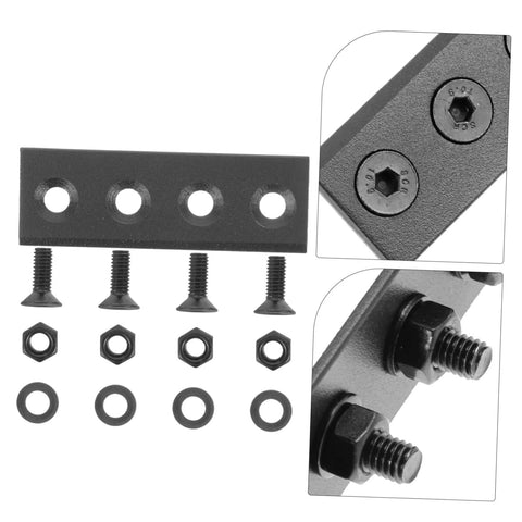 1 Set Barn Door Track Connector Kit For Sliding Barn Doors, Hardware Connecting Adapter, Track Connecting Brace, nuts and bolts in detail