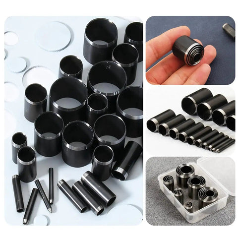 Leather Hole Punch Set 25-Piece With 1-25mm Hollow Punch Kit showing various punch sizes and storage box