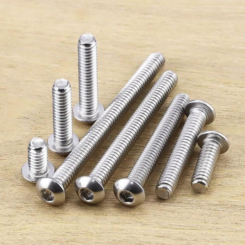 1/4-20 Button Head Socket Cap Bolts 3/4 Inch Stainless Steel 304 18-8 With Allen Hex Drive Bright Finish Heavy Duty Full Thread Pack Of 25 For Furniture Auto DIY Projects