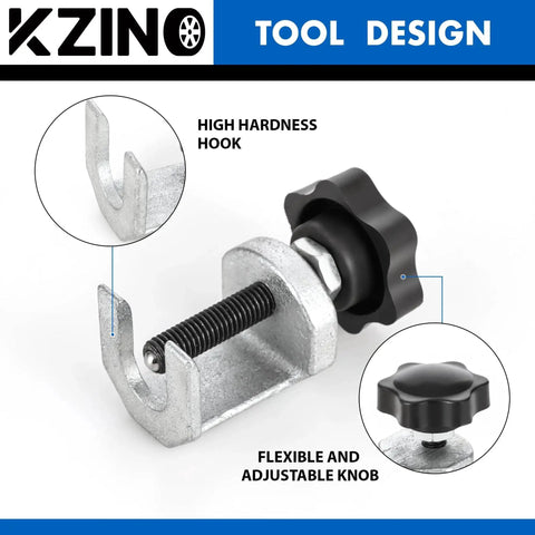 Heavy Duty Windshield Wiper Arm Removal Tool And Bearing Remover Kit In 45 Carbon Steel showing high hardness hook and adjustable knob.