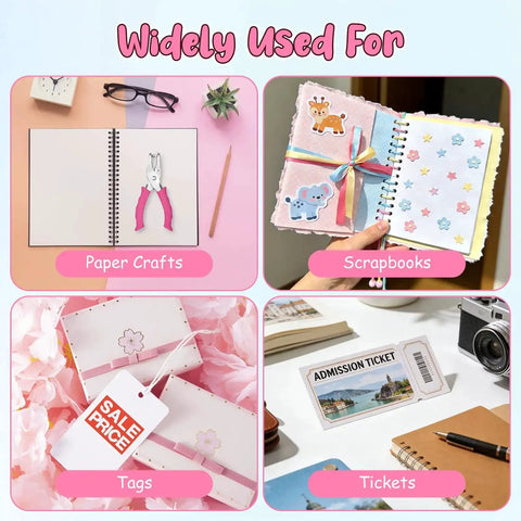 Sweet Two Size Hole Punch Set With Soft Grip Handle One Quarter Inch And One Eighth Inch Punches Eight Sheet Capacity used for crafts