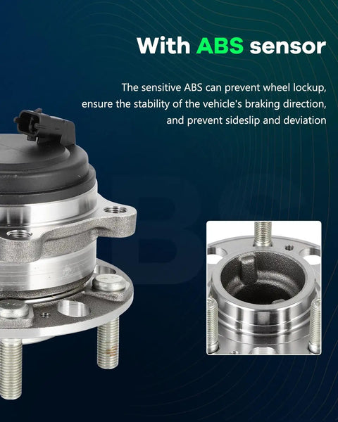 Set Of 2 Rear Wheel Bearing Hub Assembly 512646 For Kia Sorento 2016 2020 With ABS And 5 Lugs, Direct Fit OE Quality Replacement