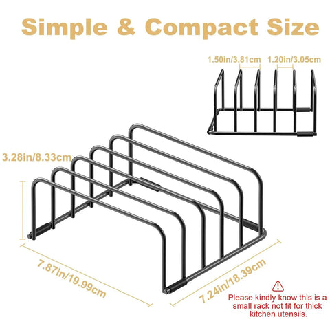 Heavy Duty Metal Cutting Board Organizer And Baking Sheet Rack For Cabinet Storage Fikoksol Five Slot Black Tray Divider