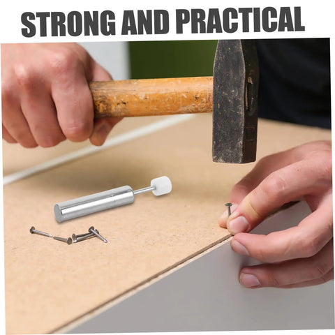 Installation of Hydraulic Silent Close Buffer Kit For Cabinet Doors 5Pcs Soft Close Dampers on a wooden surface.