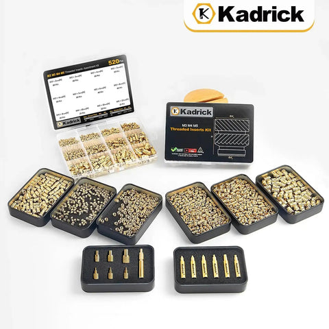 80W Heat Set Insert Tool Kit With Rapid-Heat Soldering Iron, LED Display, Anti-Scald Grip, 520 Brass Inserts And 7 Tips (M2-M8)