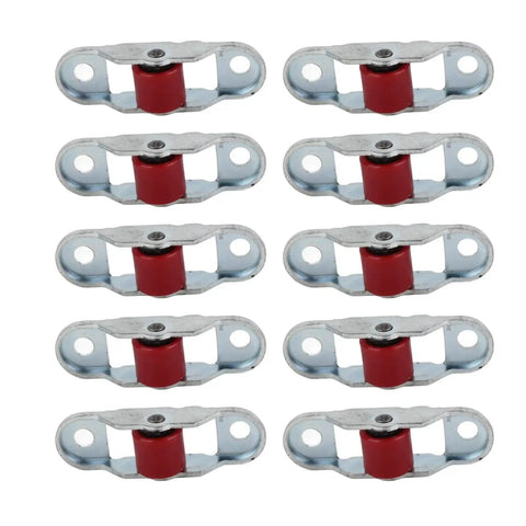 Sliding Window Pulley Roller Set 10 Pieces Durable Stainless Steel With Base For Cabinets And Doors Silent Jam Free Plastic Wheel 12mm Wide