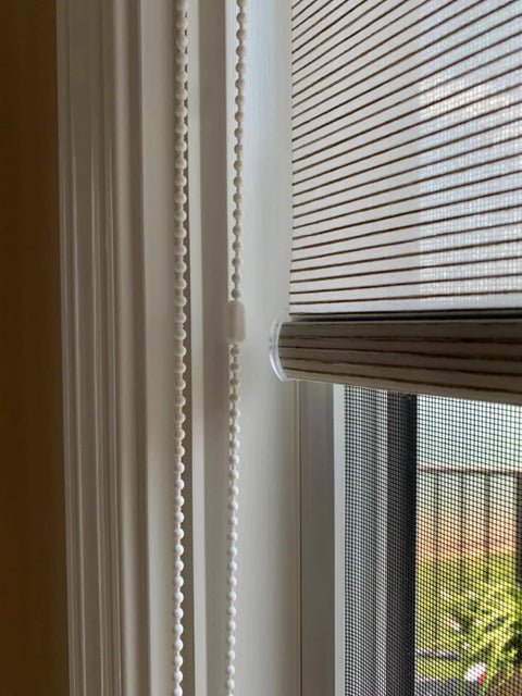 White Bead Chain Cord For Roller Blinds Replacement 10 Yards With 12 Ball Chain Connectors And Fittings for vertical shade blinds.