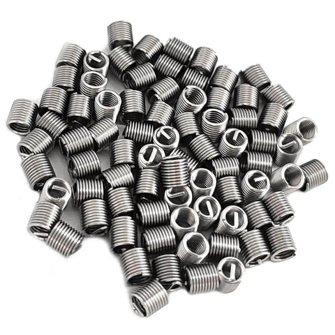 M3 Thread Inserts 0.5mm Pitch 2D Length 304 Stainless Steel Helicoil Wire Inner Thread Inserts Metric Coiled Helical Screws Aircraft Grade Anti Loosening Design 80 Pieces