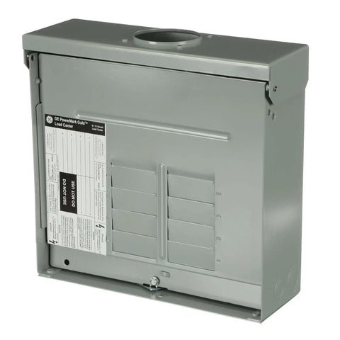 Back view of 125A Convertible Main Lug Outdoor Load Center TLM612RCUP, Rainproof NEMA 3R Enclosure, 6-Space/12-Circuit Panel