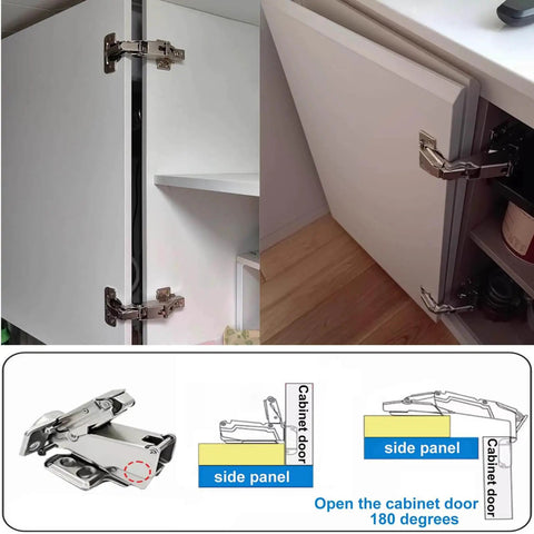 180 Degree Frameless Cabinet Hinges With Soft Close For Quiet Smooth Closure Nickel Plated Steel Concealed Hydraulic Adjustable Mechanism Full Overlay Design Durable Cold Rolled Steel No Fuss Install 2 Pack