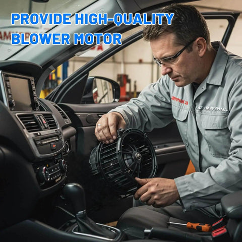 Mechanic installing Brushless HVAC Heater Blower Motor For Chevy GMC Cadillac - Direct-Fit Plug-And-Play Replacement