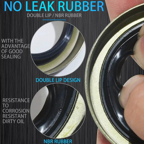 Close-up of 4 Pack Trailer Axle Hub Wheel Grease Seals with double lip design and NBR rubber