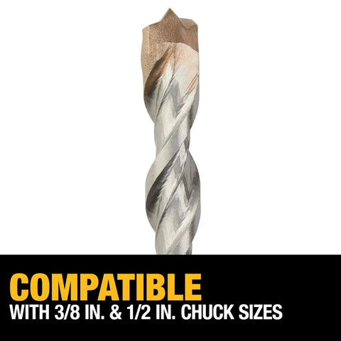 Close-up of a carbide-tipped drill bit from the Concrete And Block Masonry Drill Bit Set For Percussion Drilling 7 Piece