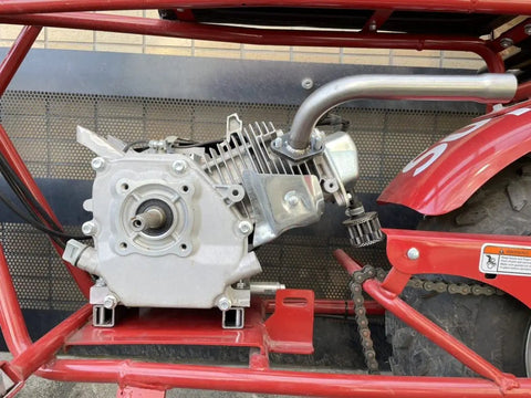 Installed Engine Mount Plate Riser 1x1 Square Tube For 4 7 HP Engines With 3 1 8 Inch Center Spacing on red go-kart frame